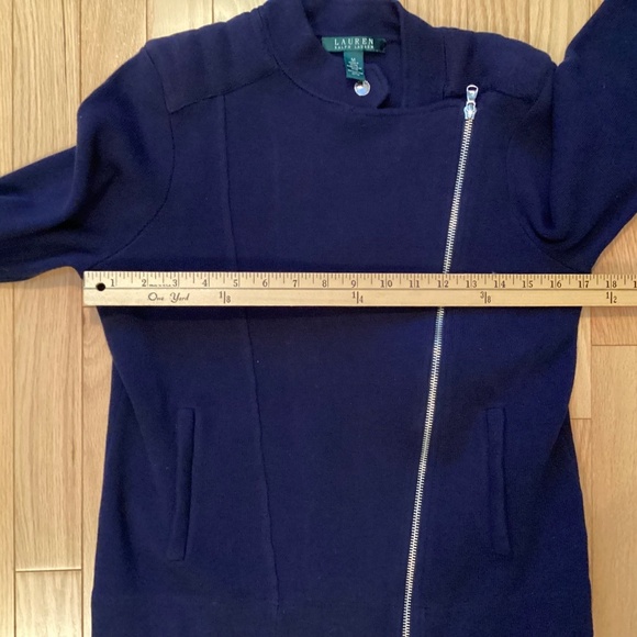 Ralph Lauren 100% cotton moto sweater, navy blue, size medium - Picture 4 of 12